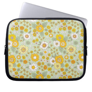 Funda Para Portátil Patrón de jardín floral amarillo