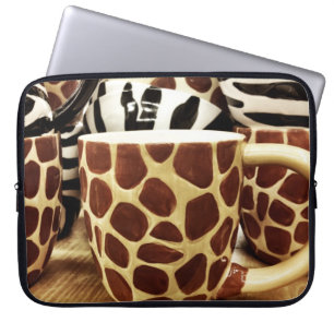 Funda Para Portátil Patrón de jirafa de Guay y tazas de cebra tazas de