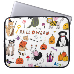 Funda Para Portátil Patrón de la línea de Vintage de los gatos de Hall