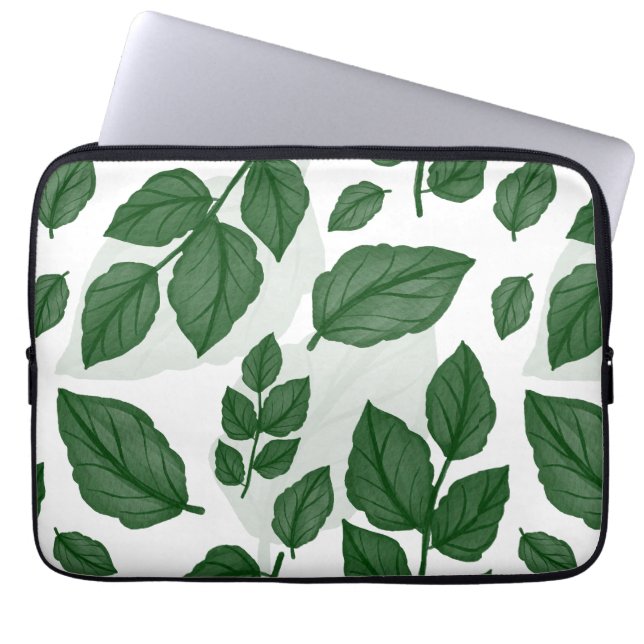 Funda Para Portátil Patrón de la naturaleza sin foco de la hoja verde (Frente)