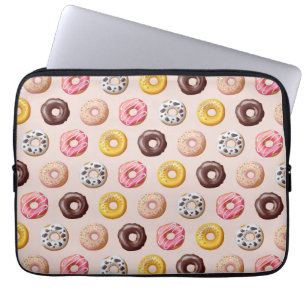 Funda Para Portátil Patrón de la tienda de panaderías de Donut