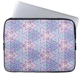 Funda Para Portátil Patrón de laberinto de estrella geométrico púrpura