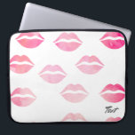 Funda Para Portátil patrón de labios rosa de color agua elegante<br><div class="desc">Patrón de labios elegante y moderno.</div>