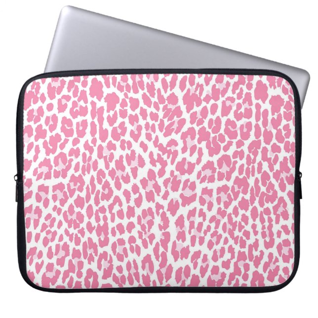 Funda Para Portátil Patrón de leopardo rosa (Frente)