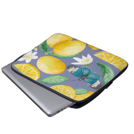 Funda Para Portátil patrón de limón acuarela