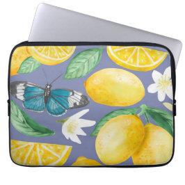Funda Para Portátil patrón de limón acuarela