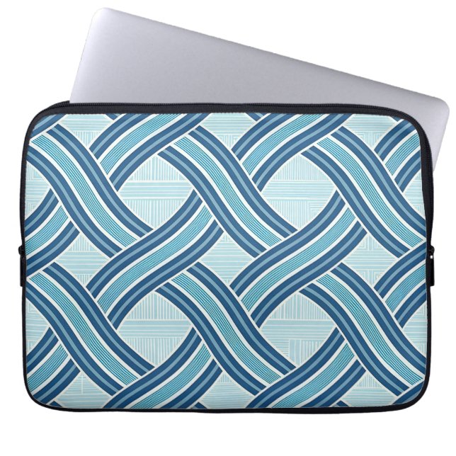 Funda Para Portátil Patrón de líneas azules (Frente)