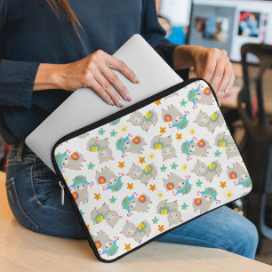 Funda Para Portátil Patrón De Llamas, Llamas Cutas, Alpacas, Flores