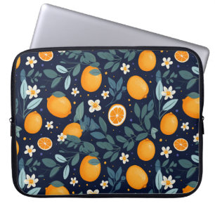 Funda Para Portátil Patrón de luz naranja y floral