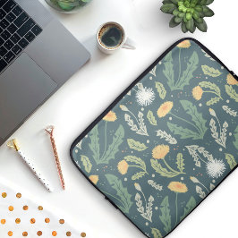 Funda Para Portátil Patrón de maleza floral de Dandelion