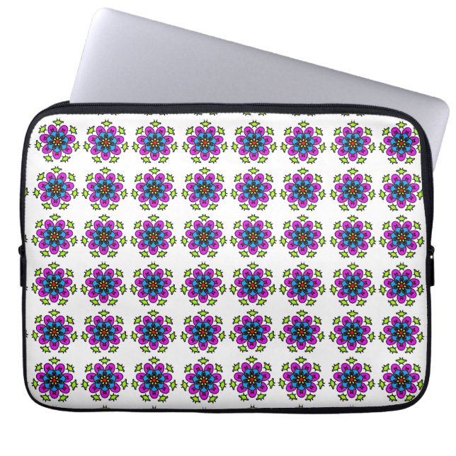 Funda Para Portátil Patrón de Mandala Floral (Frente)