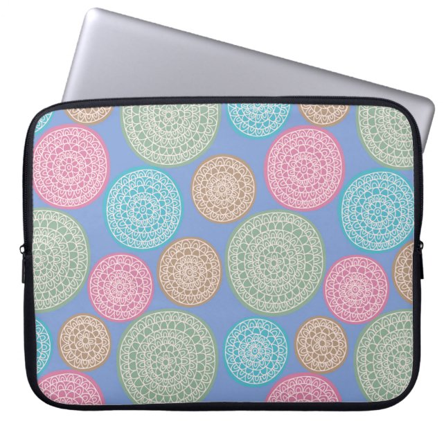 Funda Para Portátil Patrón de Mandalas de Flor Escandinava 1 (Frente)