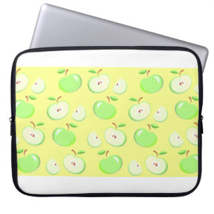 Funda Para Portátil Patrón de manzanas vectorial verde