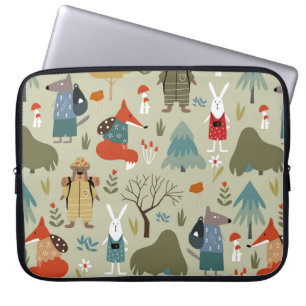 Funda Para Portátil Patrón de marea vintage sin costura con animales t