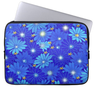 Funda Para Portátil Patrón de margarita azul de bonito