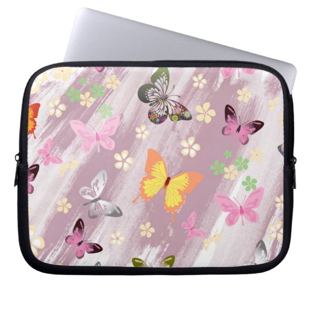 Funda Para Portátil Patrón de mariposa 7 (Frente)