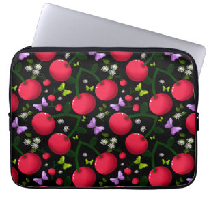 Funda Para Portátil Patrón de Mariposa Cereza Lindo, Fruta Kawaii Bril