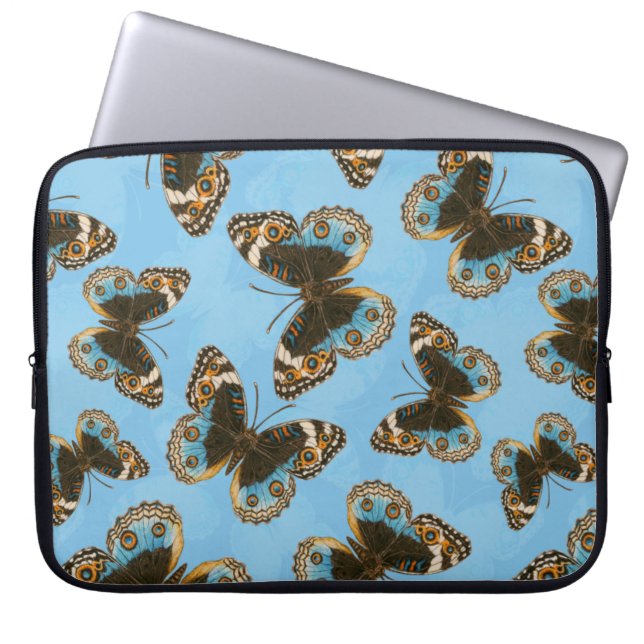 Funda Para Portátil Patrón de mariposa de Blue Pansy (Frente)