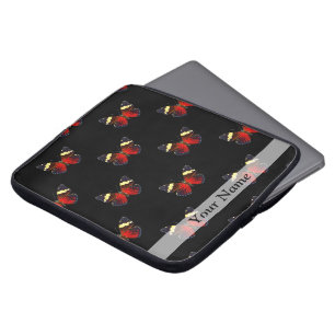 Funda Para Portátil Patrón de mariposa roja y negra