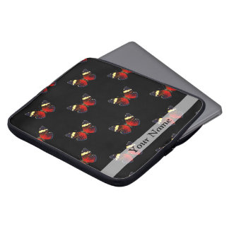 Funda Para Portátil Patrón de mariposa roja y negra