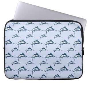 Funda Para Portátil Patrón de marlín azul