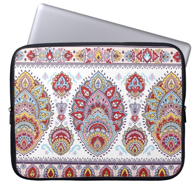 Funda Para Portátil Patrón de medallón paisley floral indio. Mamáes ét (Frente)