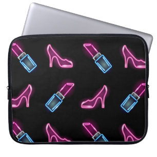 Funda Para Portátil Patrón de moda con iconos de neón.