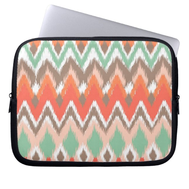 Funda Para Portátil Patrón de moda tribal azteca chevron zig zag ikat (Frente)