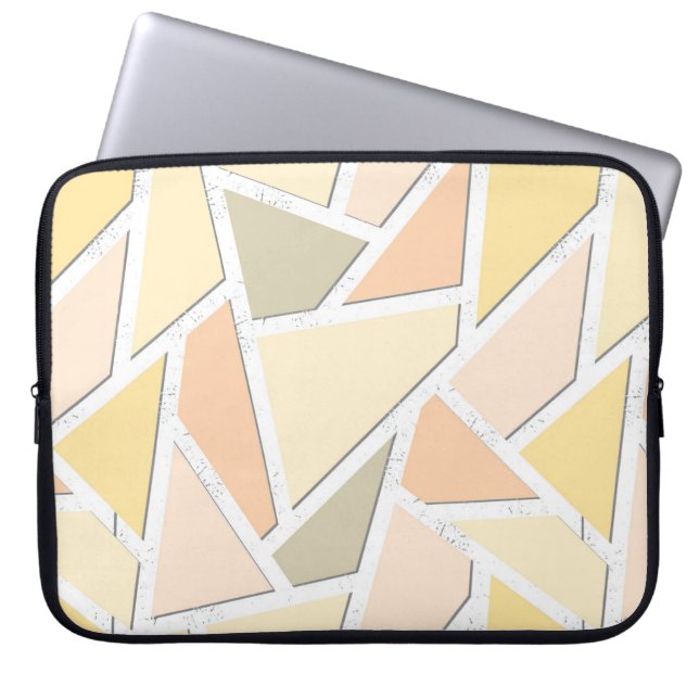 Funda Para Portátil Patrón de mosaico amarillo limón (Frente)
