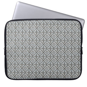 Funda Para Portátil Patrón de mosaico blanco y negro vintage