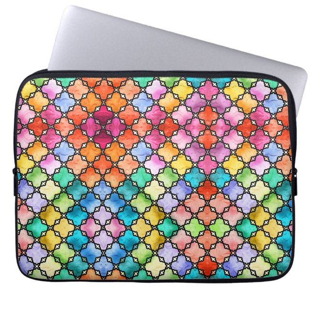 Funda Para Portátil Patrón de mosaico del arco iris (Frente)