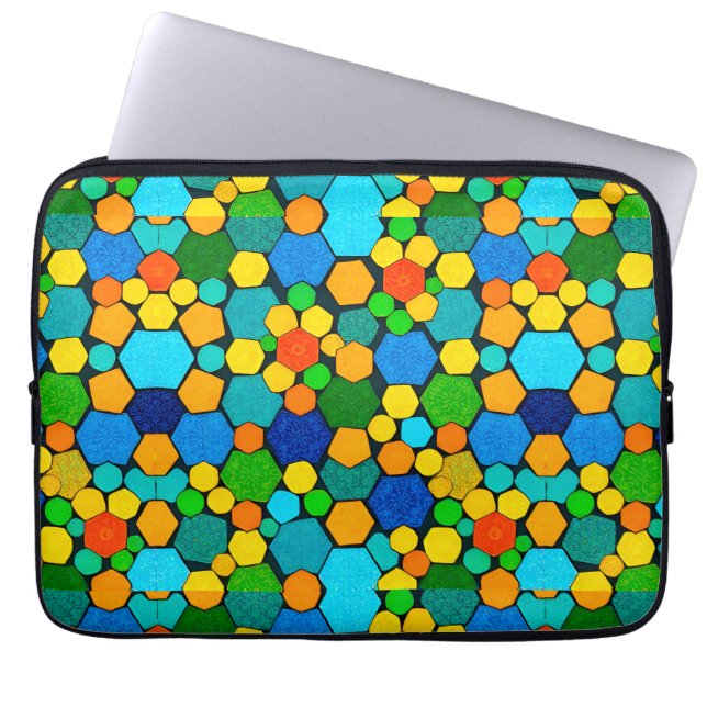 Funda Para Portátil Patrón de mosaico geométrico abstracto (Frente)