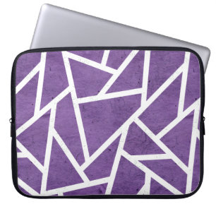 Funda Para Portátil Patrón de mosaico morado y blanco