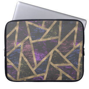 Funda Para Portátil Patrón de mosaico morado y dorado
