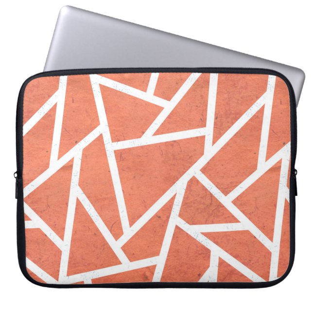 Funda Para Portátil Patrón de mosaico naranja mandarín (Frente)