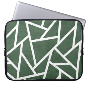 Funda Para Portátil Patrón de mosaico verde y blanco
