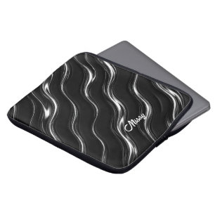 Funda Para Portátil Patrón de movimiento de cromo líquido Futurista