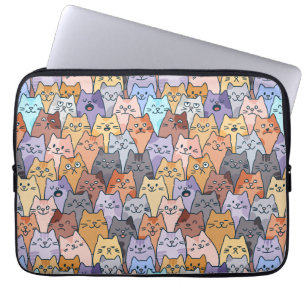 Funda Para Portátil Patrón de Multitud de Gatos Lindos y Coloridos Car