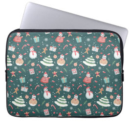 Funda Para Portátil Patrón de Navidades de Snowman Adorables