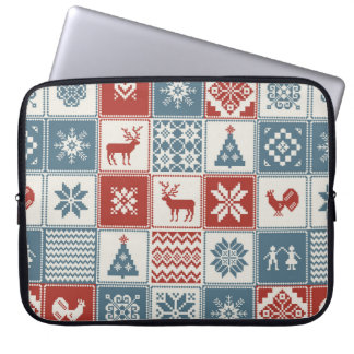 Funda Para Portátil Patrón de navidades en el estilo de los parches. T