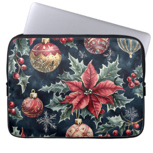 Funda Para Portátil Patrón de Navidades florales de Poinsettia (16)