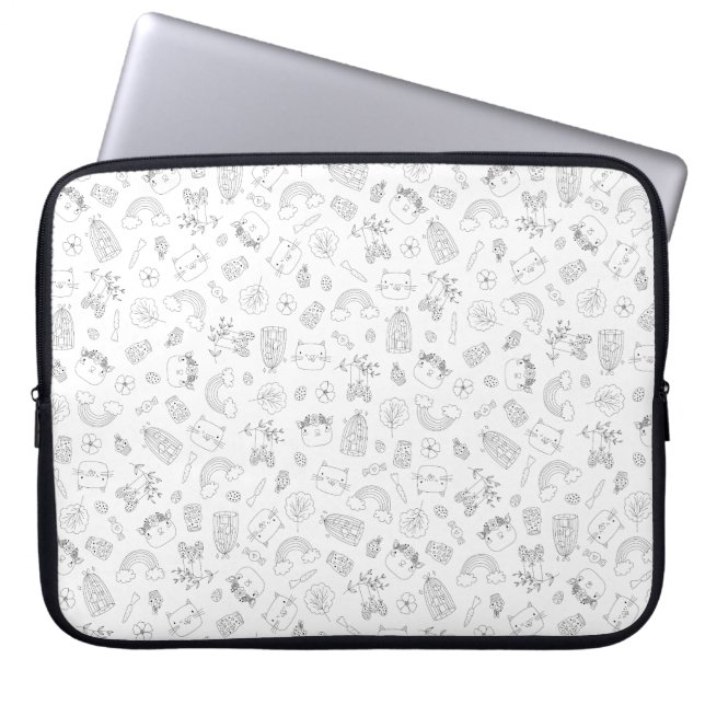 Funda Para Portátil Patrón de niños de Doodle de Pascua (Frente)