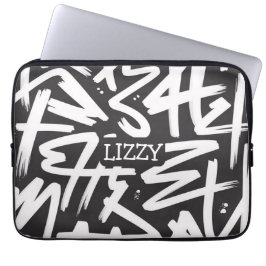 Funda Para Portátil Patrón de nombre de grafiti personalizado — Urbano