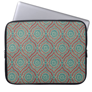 Funda Para Portátil Patrón de ogeo étnico de moda en marrón, Verde azu