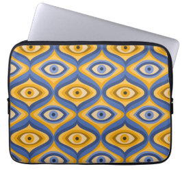 Funda Para Portátil Patrón de ojo psicodélico amarillo índigo azul