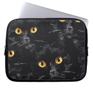 Funda Para Portátil Patrón de ojos de gato negro místico