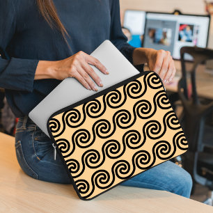 Funda Para Portátil Patrón de ondas de la llave de meandro griega marr
