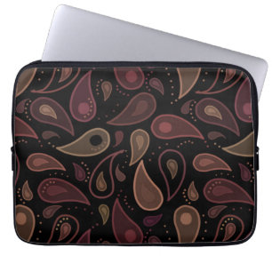 Funda Para Portátil Patrón de paisley moderno oscuro elegante
