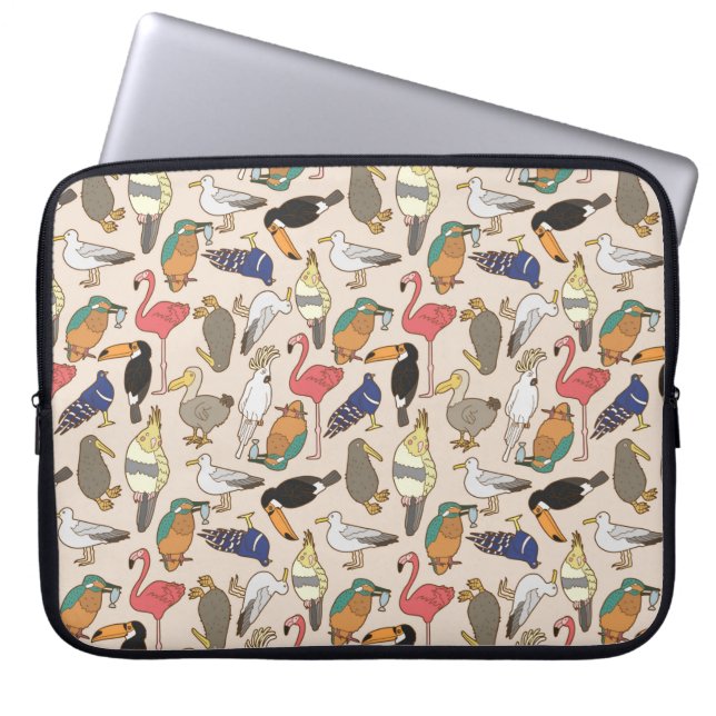 Funda Para Portátil patrón de pájaro sin inconvenientes (Frente)