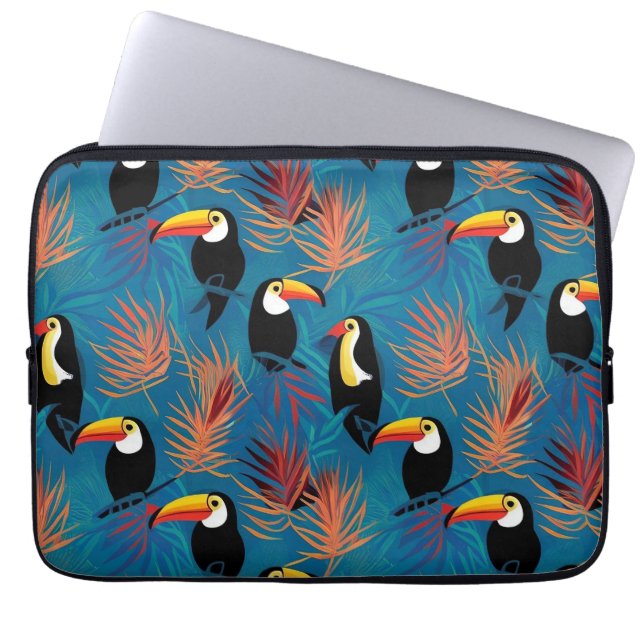 Funda Para Portátil Patrón de pájaro tropical vibrante de almohada tác (Frente)